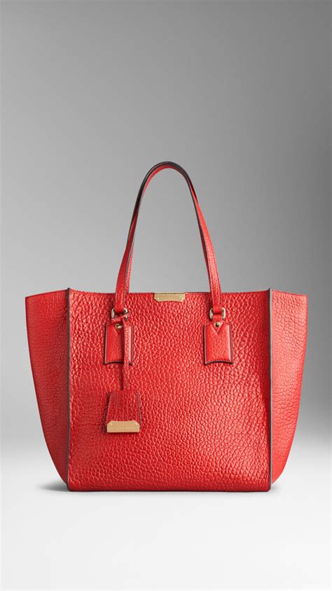 burberry medium signature grain leather tote bag|Burberry canvas bag.